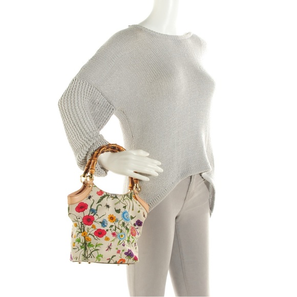 🥳SOLD🥳Gucci🌺Bamboo Floral Bag - Picture 11 of 11